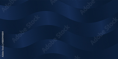 3D modern wave curve abstract presentation background. Luxury paper cut background. Abstract decoration, golden pattern, halftone gradient, 3d vector illustration. Unique dark blue background