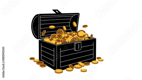Gold Bitcoin Cryptocurrency Coins Overflowing from Digital Wallet on Dark Background 3D Render