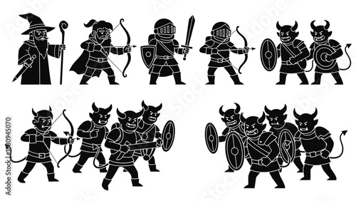 Set of 16 Minimalist Emoji Faces and Hand Gestures on Dark Grunge Background for Design