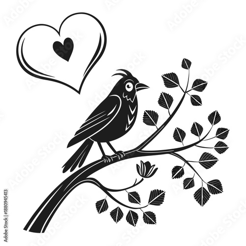 Broken hearted bird escaping love cage with shattered pieces minimalist black and white illustration