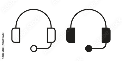 Headset icons with different styles. Vector logo illustration simple design.