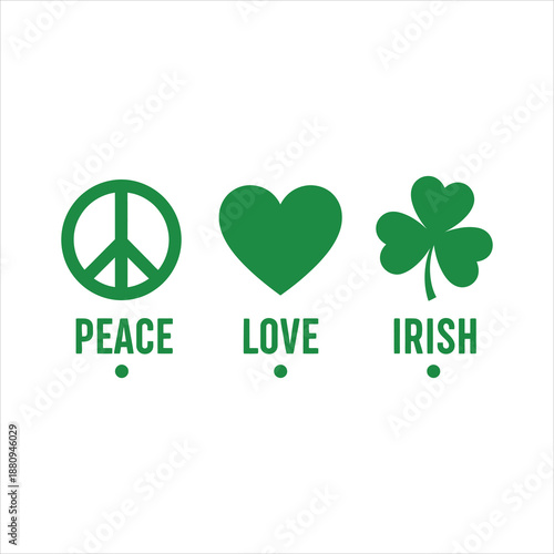 St patrick's day symbols of peace love and irish heritage