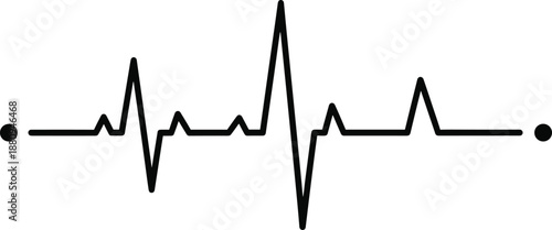 Electrocardiogram heartbeat line icon representing heart rate monitoring, medical health signal, and vital signs vector illustration