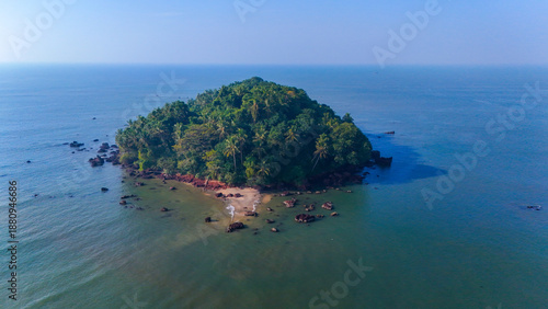 Wallpaper Mural Breathtaking aerial drone view of Dharmadam Island, also known as Green Island, located near Thalassery in Kannur, Kerala. Torontodigital.ca