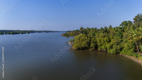 Wallpaper Mural Stunning tropical landscape of Kerala, India, featuring a lush green coconut palm grove along the coastline of the Arabian Sea. Torontodigital.ca