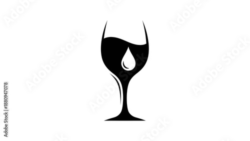 wine glass on white background