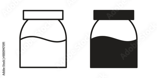 Honey jar icons with different styles. Vector logo illustration simple design.