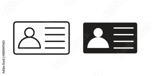ID card icons with different styles. Vector logo illustration simple design.