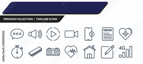 icons set - , outline vector