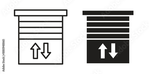 Jalousie icons with different styles. Vector logo illustration simple design.