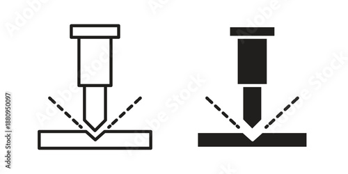 Laser machine icons with different styles. Vector logo illustration simple design.