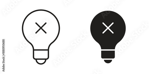 Light off icons with different styles. Vector logo illustration simple design.