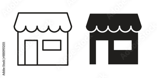 Local store icons with different styles. Vector logo illustration simple design.