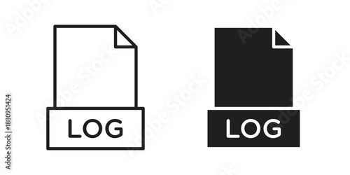 log file icons with different styles. Vector logo illustration simple design.