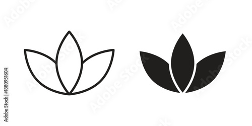 Lotus icons with different styles. Vector logo illustration simple design.