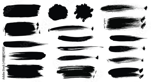 collection of various black brush strokes and shapes in different styles silhouette high quality professional detailed modern elegant stylish clean crisp