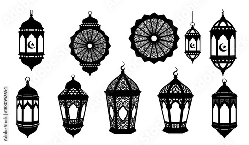 Ramadan lantern silhouette collection for Islamic celebration decor