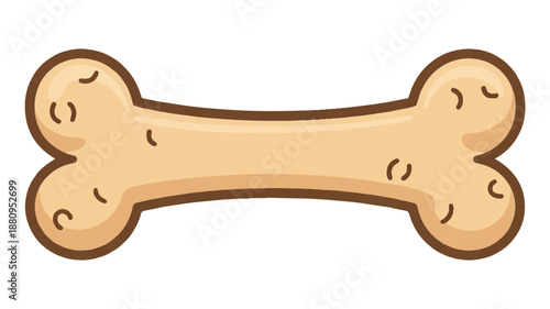 A simple cartoon illustration of a dog bone in a light beige color with a brown outline (4)_traced