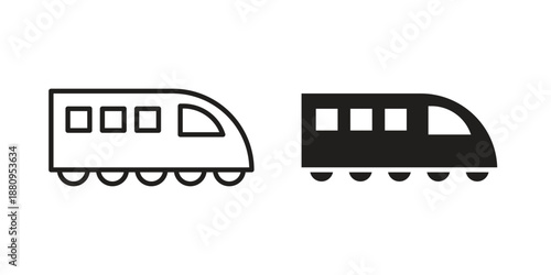 Monorail icons with different styles. Vector logo illustration simple design.