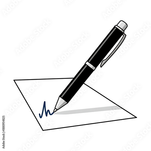 Signing contract with pen