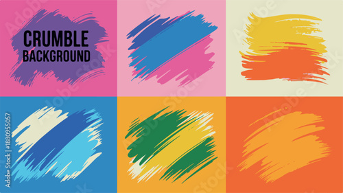 Digital artwork featuring abstract brushstrokes in a grid pattern with vibrant colors