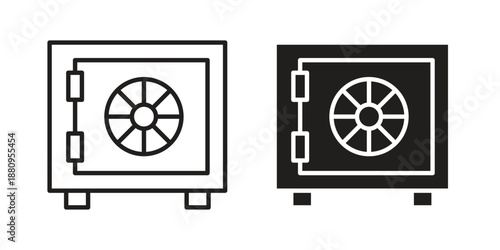 Open safe icons with different styles. Vector logo illustration simple design.