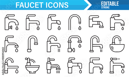 Editable faucet icons for home improvement projects