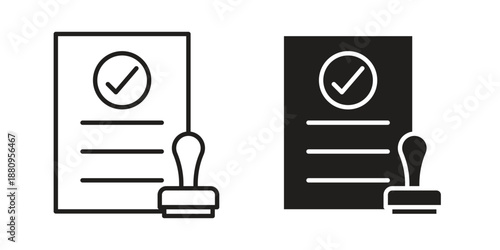 Permit icons with different styles. Vector logo illustration simple design.