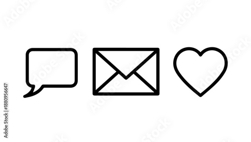 Social media interaction icons isolated on white background, Vector