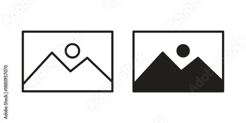 Picture icons with different styles. Vector logo illustration simple design.