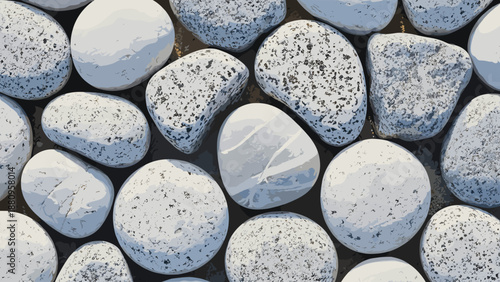 Collection of White Pebbles with Speckles.