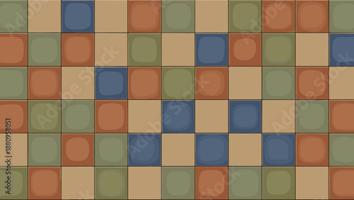Colorful Square Tiles Patterned Arrangement.