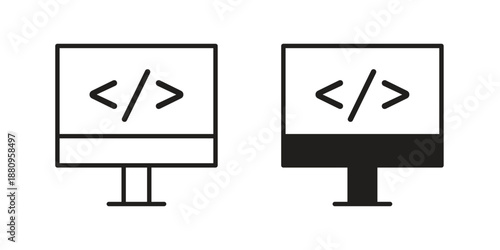 Programmer icons with different styles. Vector logo illustration simple design.