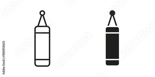 Punching bag icons with different styles. Vector logo illustration simple design.