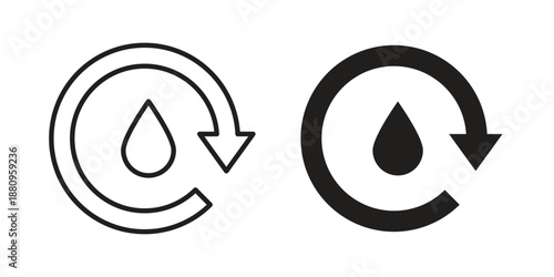Recycle water icons with different styles. Vector logo illustration simple design.