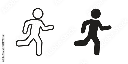 Running icons with different styles. Vector logo illustration simple design.