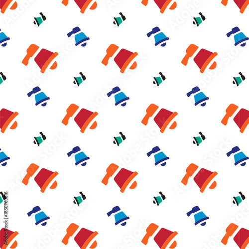 Seamless Pattern of Colorful Megaphones for Marketing and Promotion