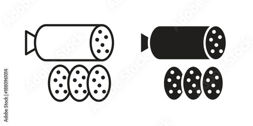 Sausage salami icons with different styles. Vector logo illustration simple design.