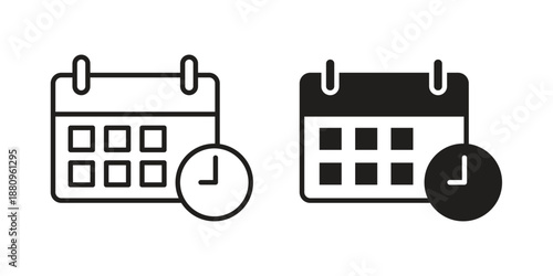 Schedule icons with different styles. Vector logo illustration simple design.