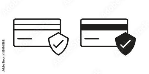 Secure payment icons with different styles. Vector logo illustration simple design.