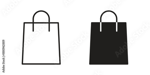 Shopping bag icons with different styles. Vector logo illustration simple design.