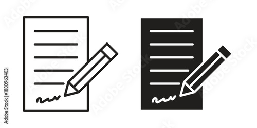 Signed document icons with different styles. Vector logo illustration simple design.