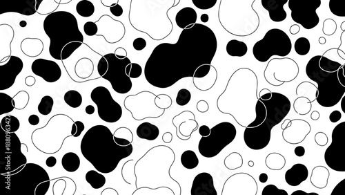 Black and White Cow Pattern Design.