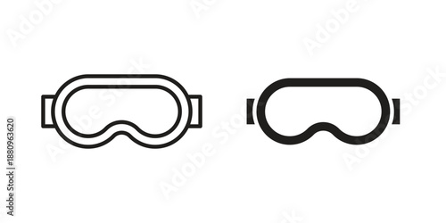 Ski goggles icons with different styles. Vector logo illustration simple design.