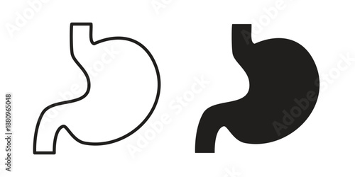 Stomach icons with different styles. Vector logo illustration simple design.