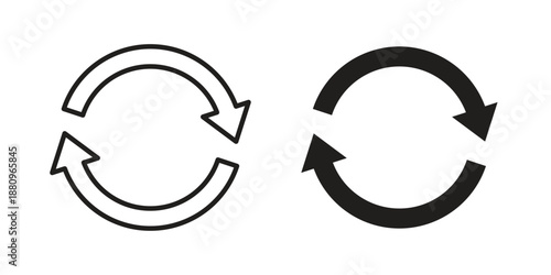 Synchronization icons with different styles. Vector logo illustration simple design.