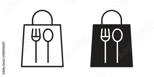 Take away food icons with different styles. Vector logo illustration simple design.