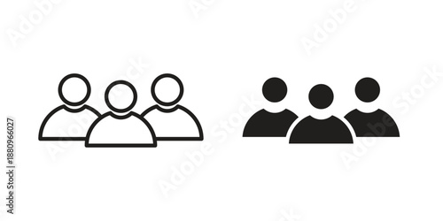 Team icons with different styles. Vector logo illustration simple design.