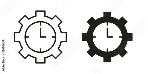 Time management icons with different styles. Vector logo illustration simple design.
