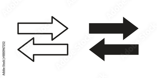 Transfer arrows icons with different styles. Vector logo illustration simple design.